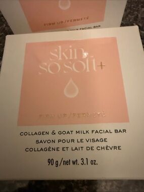 Avon Skin So Soft+ Collagen & Goat Milk Facial Bar - Soft Pink & White